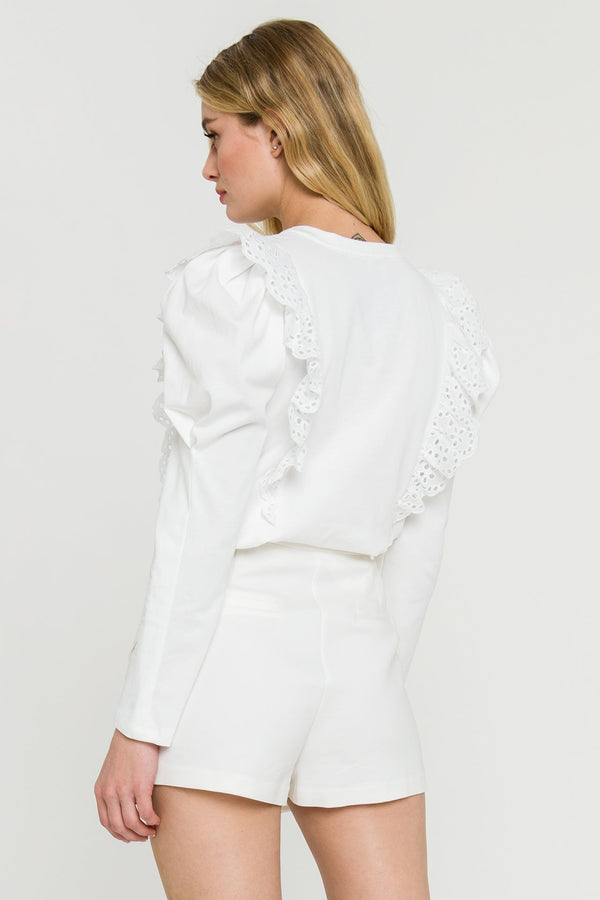 English Factory Women Knit Shirt WHITE