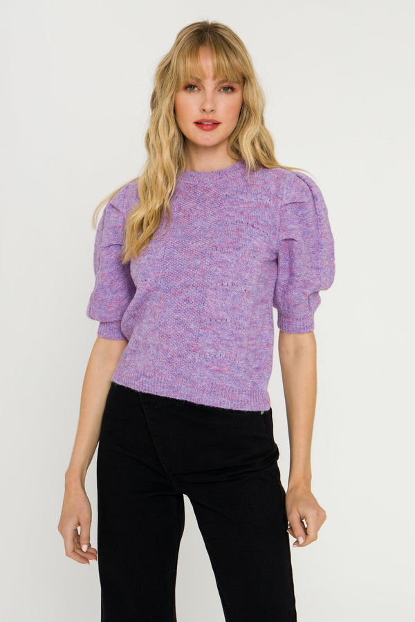 english factory WOMEN KNIT SWEATER PURPLE