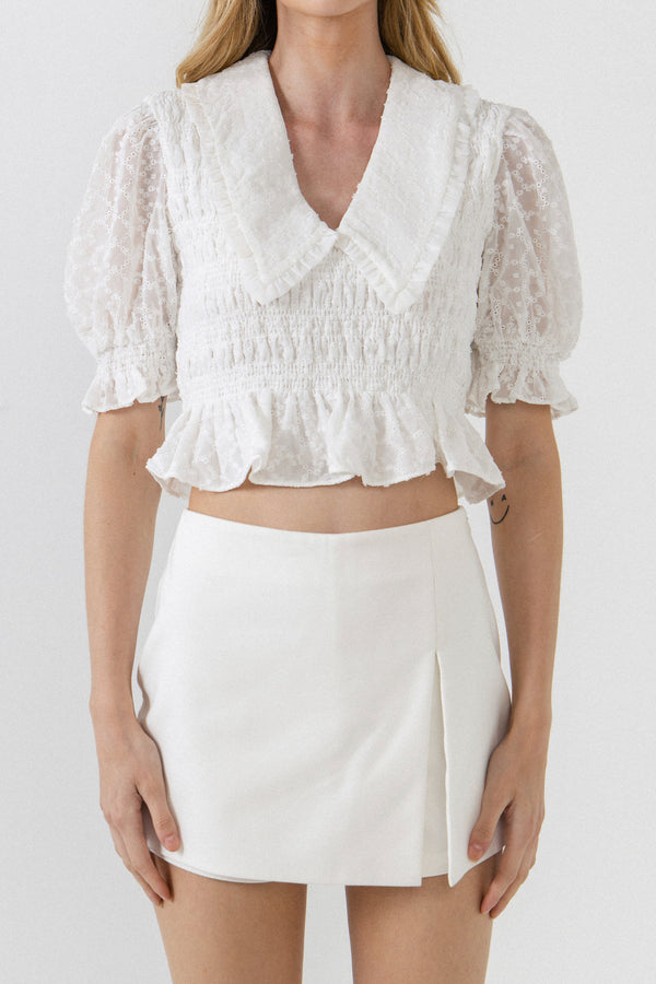 English Factory Women's Woven V-Neck Blouse WHITE