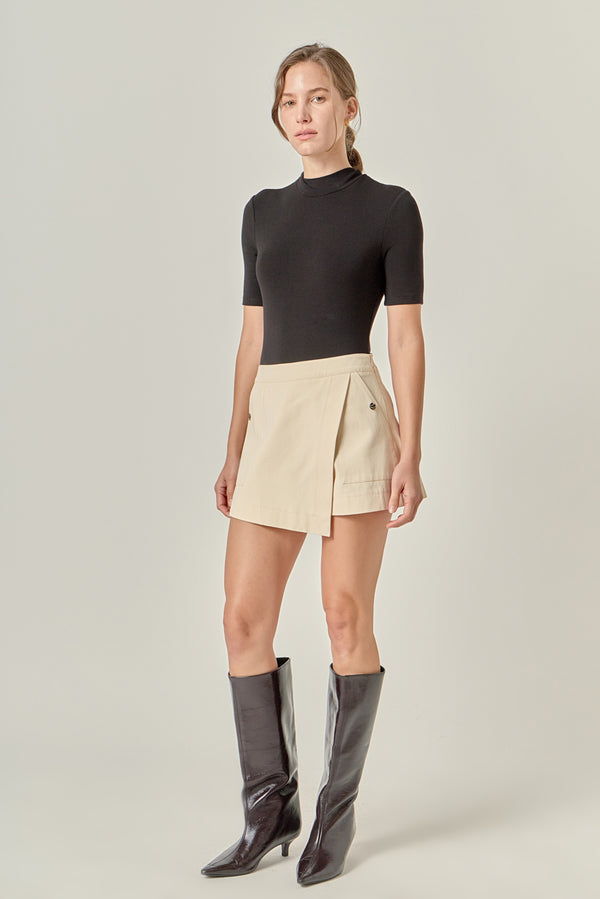 English Factory Wrap Detail Mini Skort CREAM