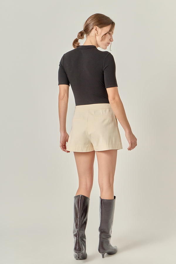 English Factory Wrap Detail Mini Skort CREAM