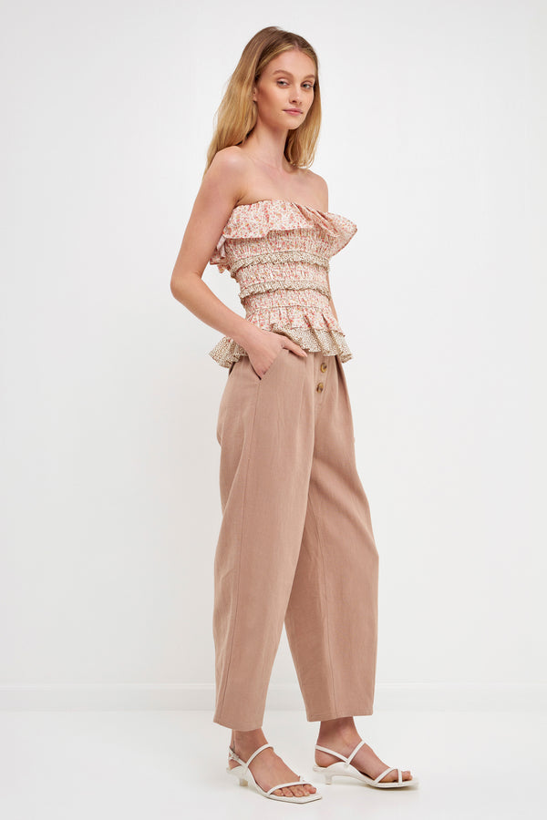 English Factory Floral Smocked Sleeveless Top MULTI