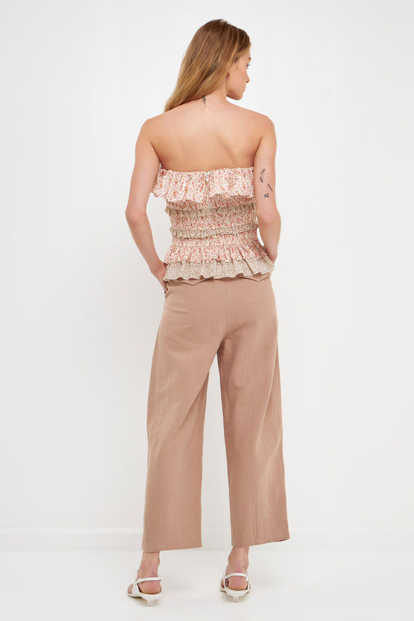 English Factory Floral Smocked Sleeveless Top MULTI