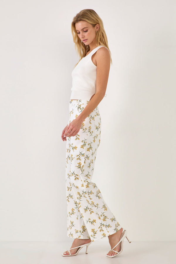 English Factory Floral Straight Leg Pants WHITE MULTI
