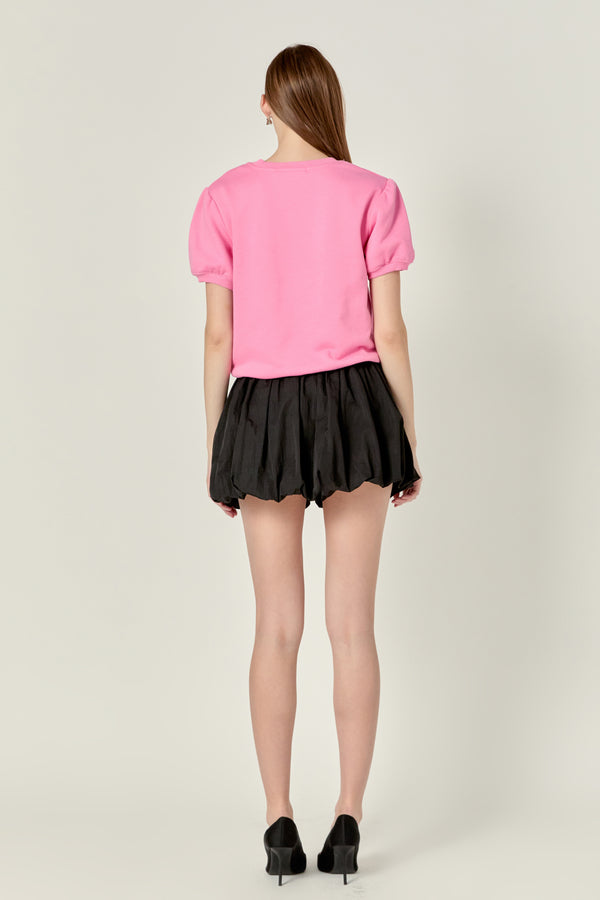 English Factory French Terry Puff Sleeve Sweatshirt PINK