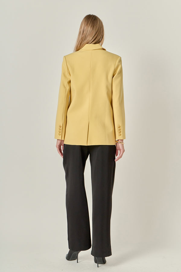 English Factory Gold Buttoned Structured Blazer DAFFODIL