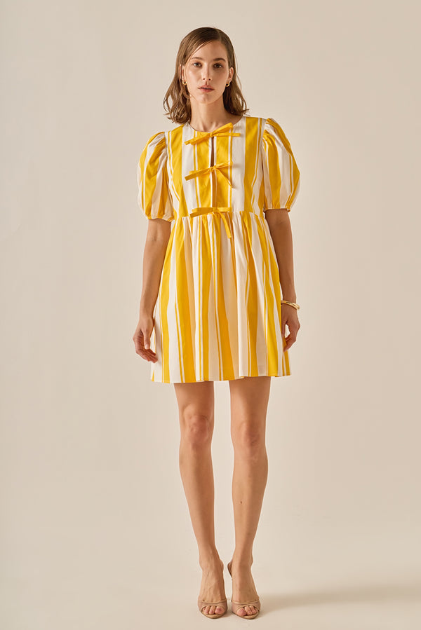 english factory Golden Hour Mini Dress YELLOW/WHITE