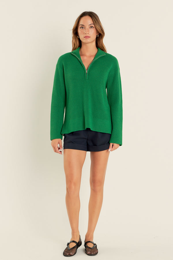 english factory High-waisted Cuffed Shorts in Navy NAVY