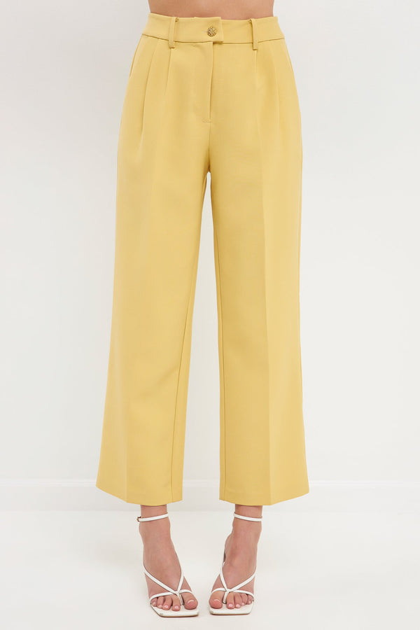 English Factory High-Waisted Straight-Leg Trousers DAFFODIL