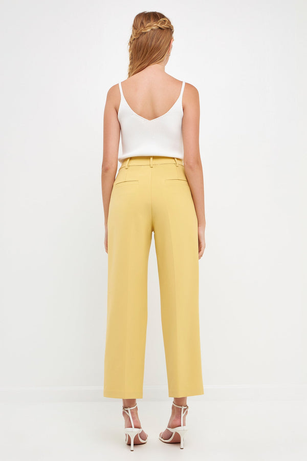 English Factory High-Waisted Straight-Leg Trousers DAFFODIL