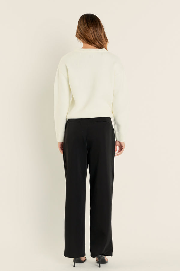 English Factory Holiday Sequins Lettering Sweater OFF WHITE