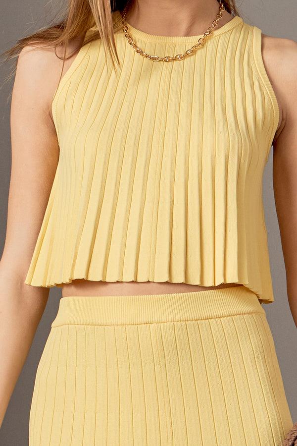 English Factory Madison Knit Sleeveless Top BUTTER YELLOW