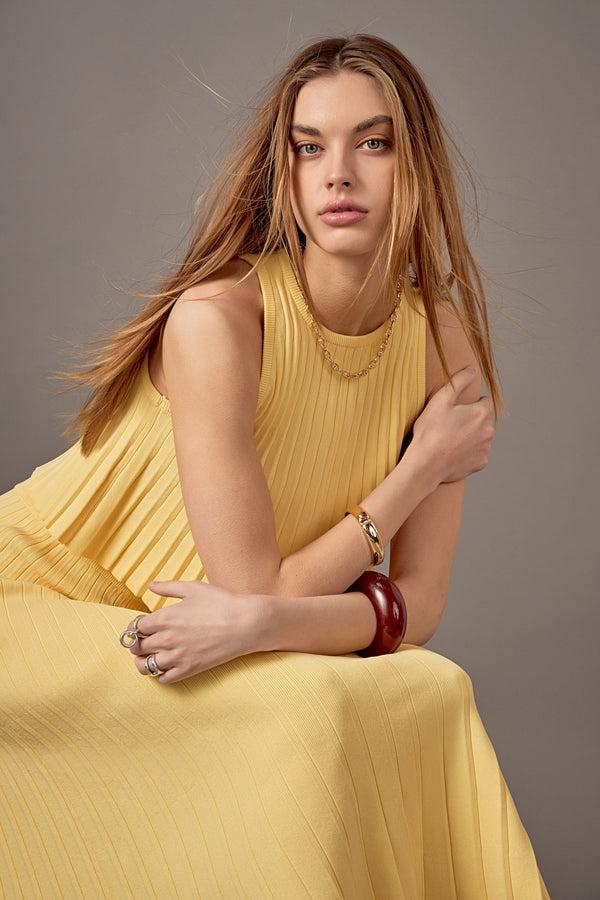 english factory Madison Knit Sleeveless Top BUTTER YELLOW