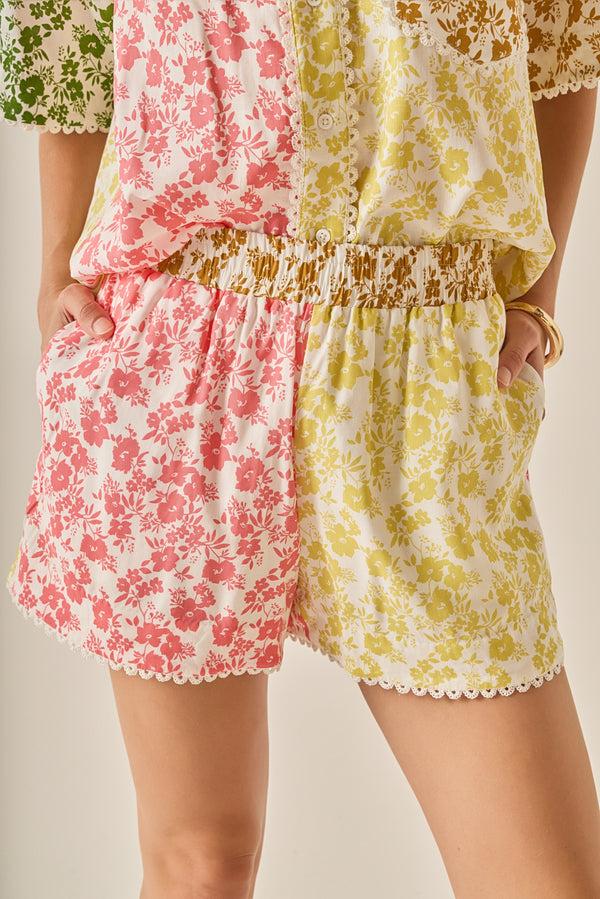 English Factory Maisie Colorblock Printed Shorts MULTI