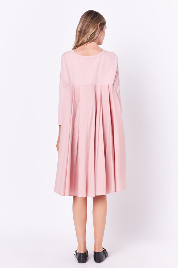 English Factory Mixed Media High & Low Mini Dress DUSTY PINK