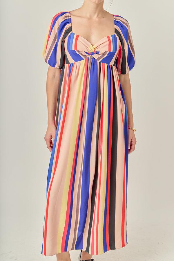 English Factory Multi Color Stripe Maxi Dress MULTI