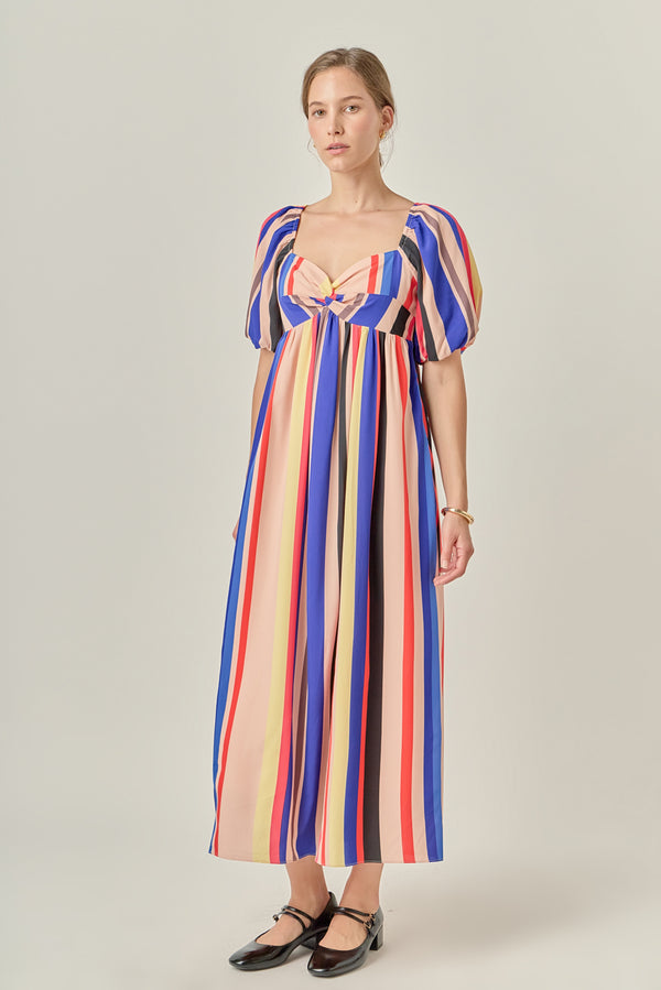 English Factory Multi Color Stripe Maxi Dress MULTI