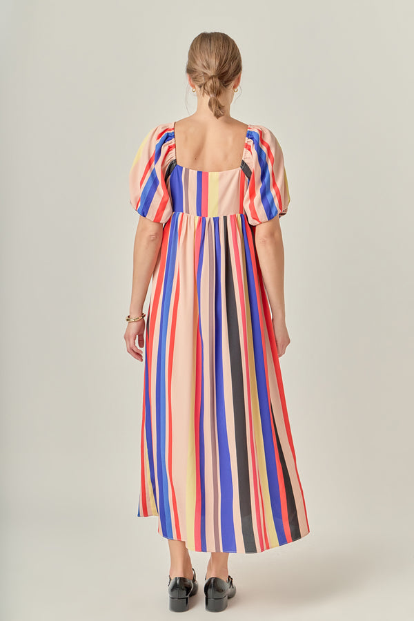 English Factory Multi Color Stripe Maxi Dress MULTI