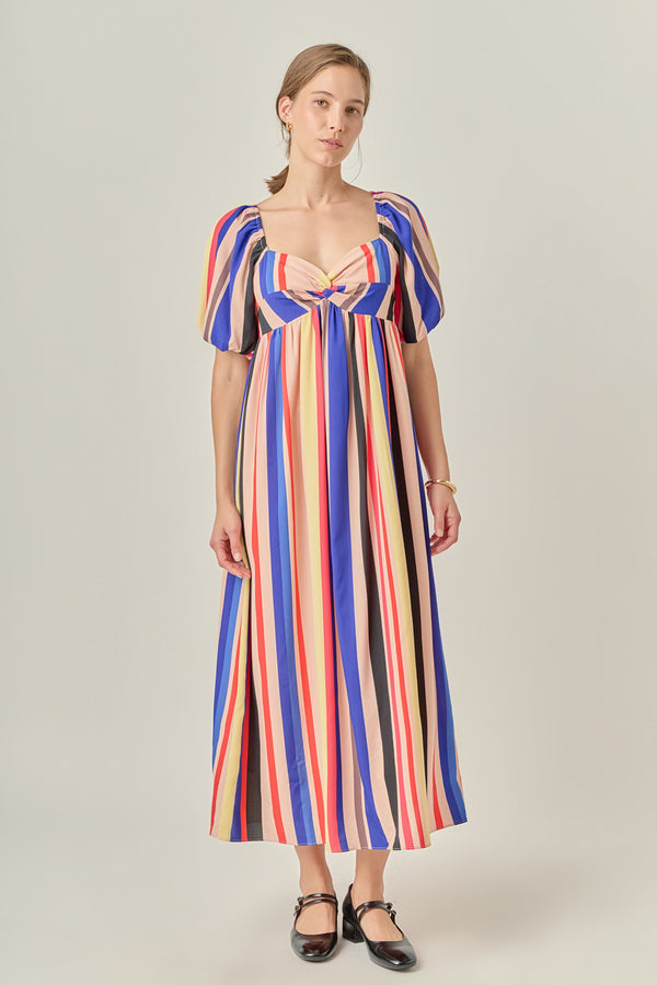 english factory Multi Color Stripe Maxi Dress MULTI