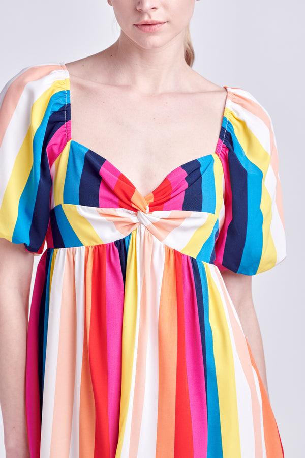 English Factory Multi Color Stripe Mini Dress MULTI