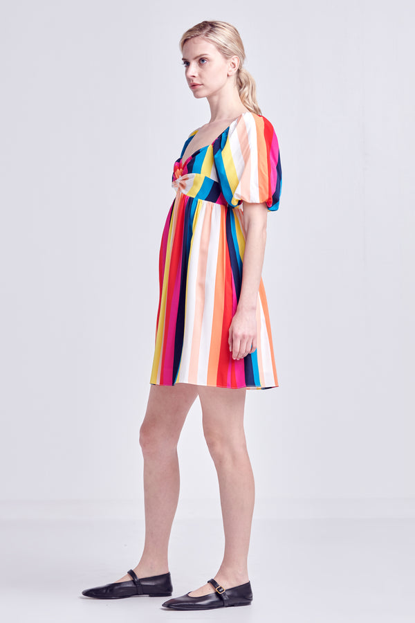 English Factory Multi Color Stripe Mini Dress MULTI