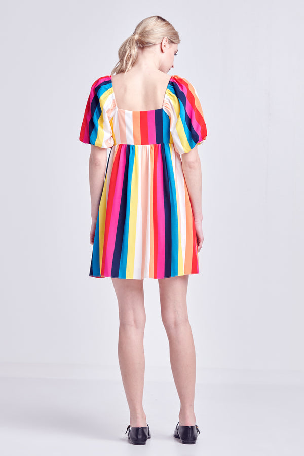 English Factory Multi Color Stripe Mini Dress MULTI