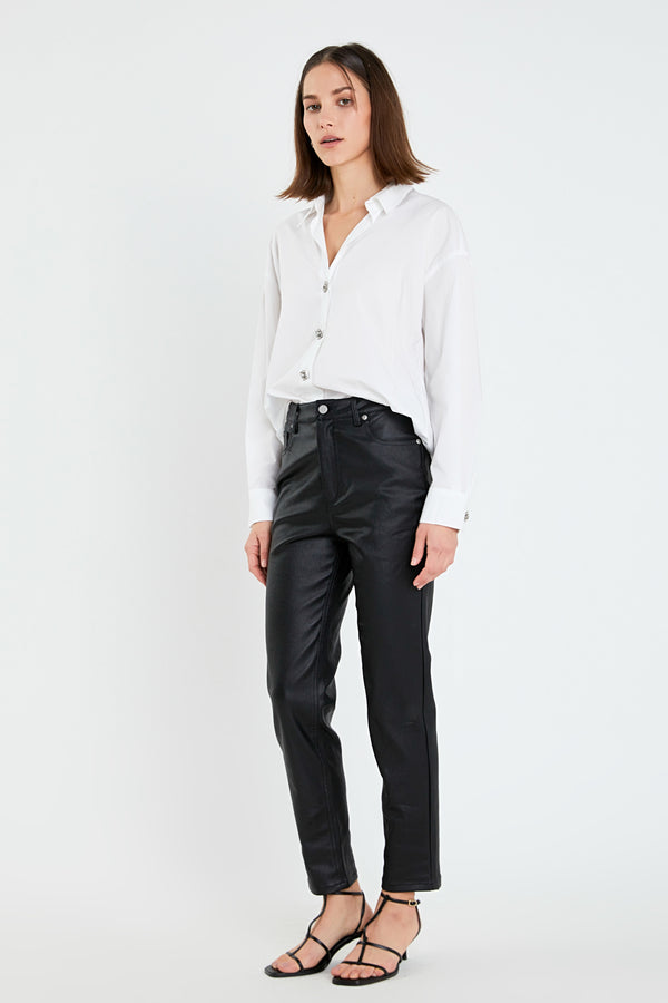 English Factory Oversized Collared Shirt In White WHITE