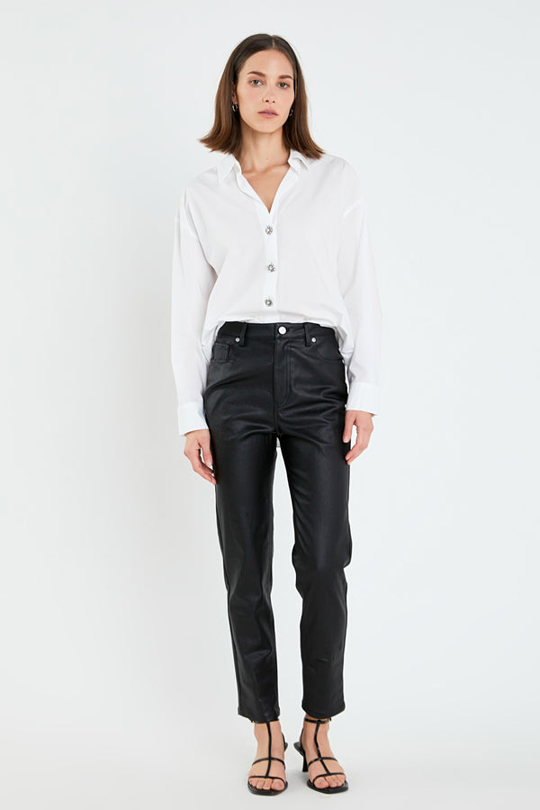 english factory Oversized Collared Shirt in White WHITE
