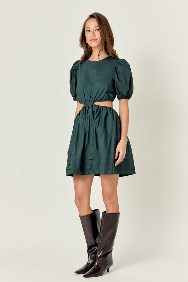 English Factory Pleats With Cut-out Detail Mini Dress AMAZON