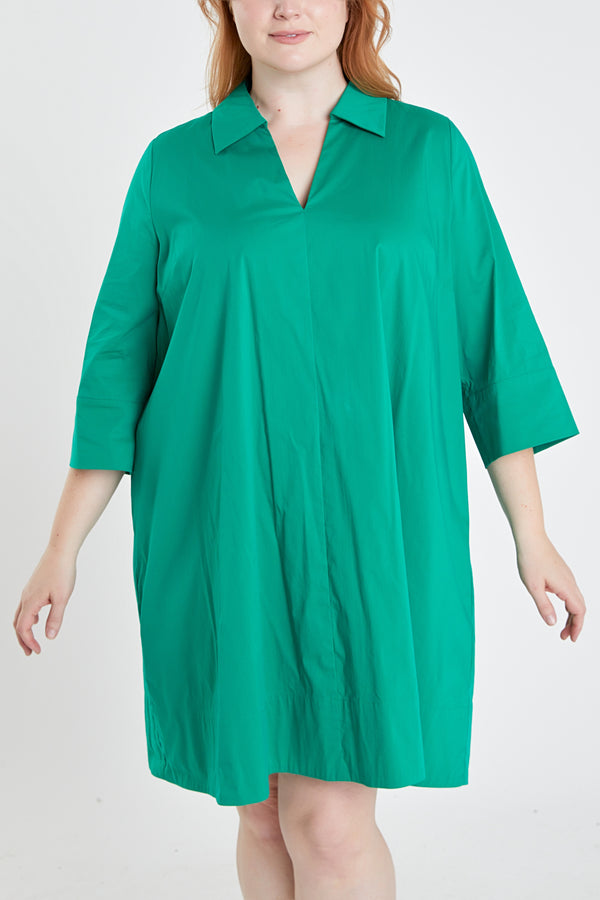 English Factory Plus Size A-Line Kaftan Collar Dress GREEN