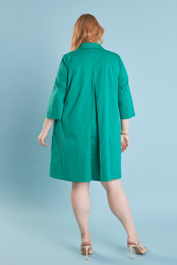 English Factory Plus Size A-Line Kaftan Collar Dress GREEN