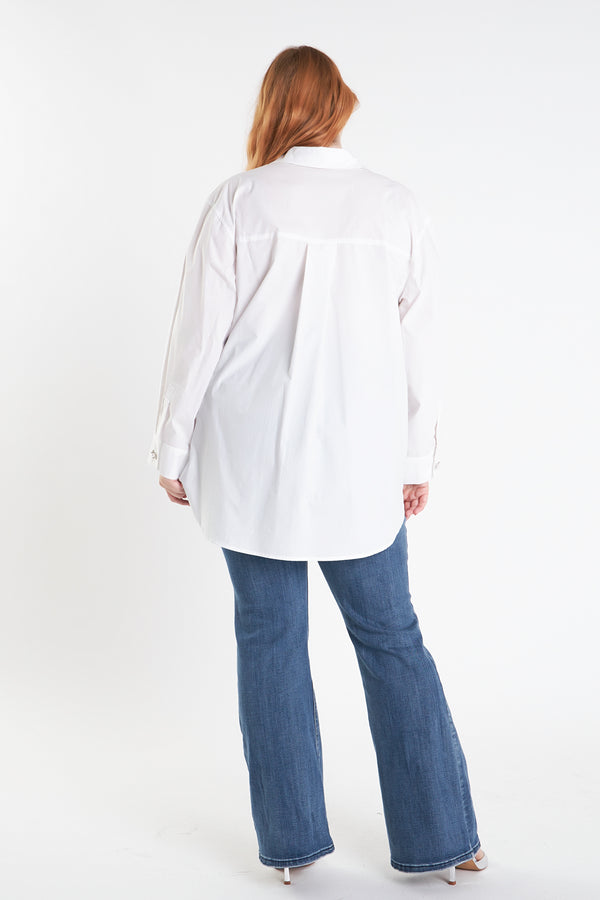English Factory Plus Size Oversized Collared Shirt WHITE
