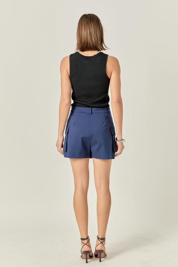 English Factory Pocket Detail High-Waisted Skort NAVY