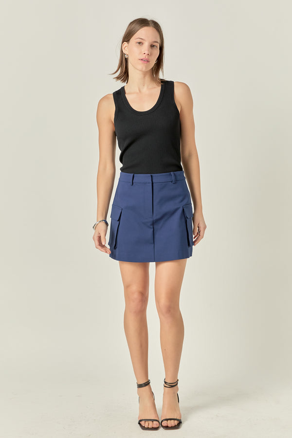 english factory Pocket Detail High-Waisted Skort NAVY