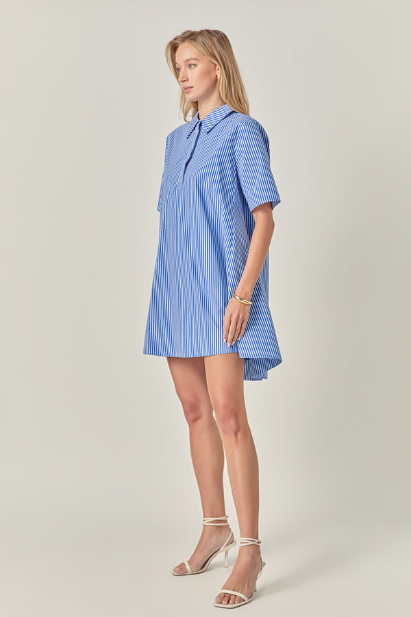 English Factory Pop Stripe A-Line Dress BLUE STRIPE