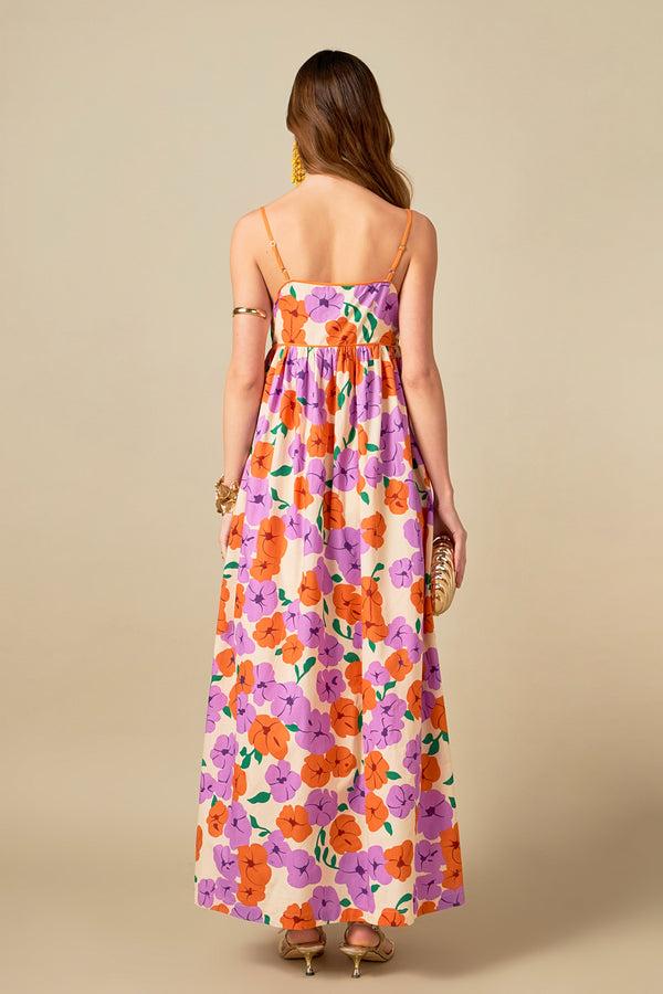 English Factory Print Empire Waist Maxi Dress MULTI