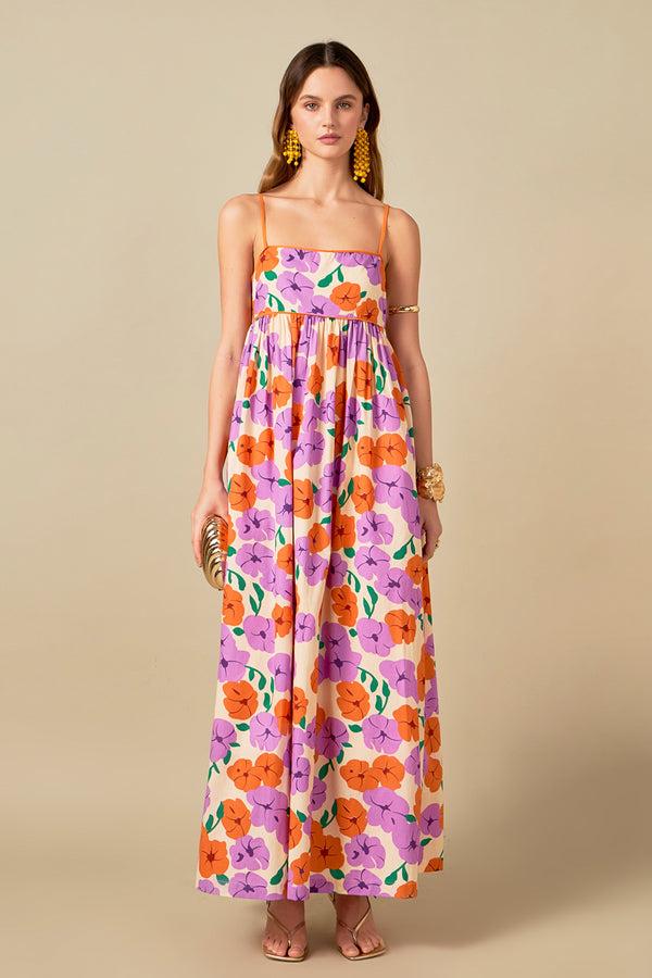 english factory Print Empire Waist Maxi Dress MULTI