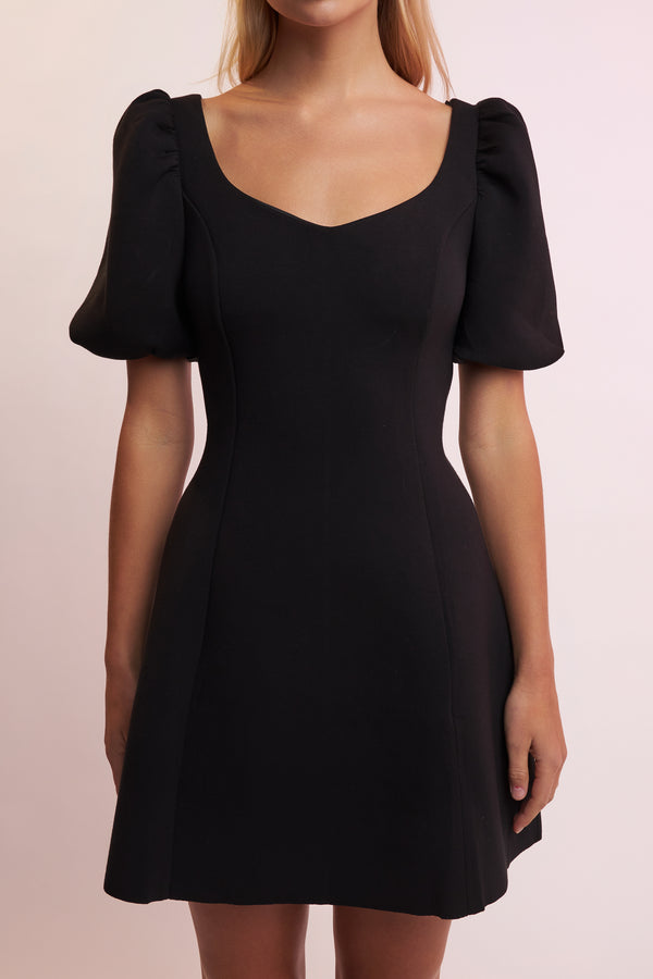 English Factory Puff Sleeve Mini Dress In Black BLACK