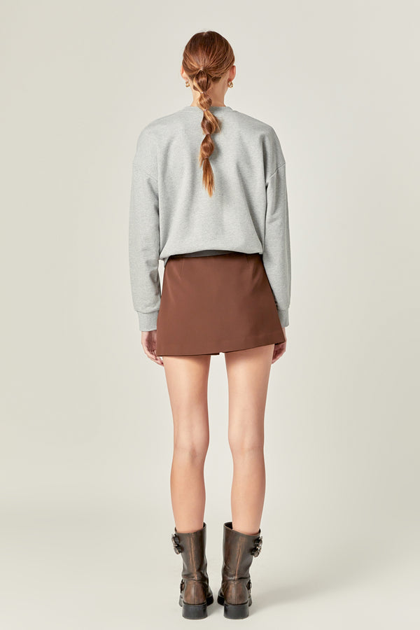 English Factory Rhinestone Bow Sweatshirt HEATHER GREY