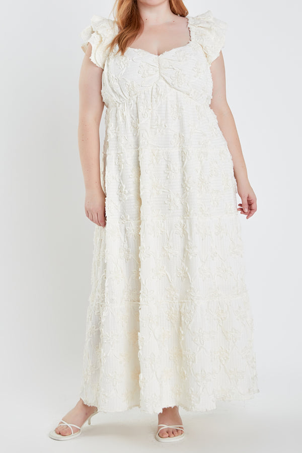 English Factory Ribbon Embroidered Maxi Dress IVORY