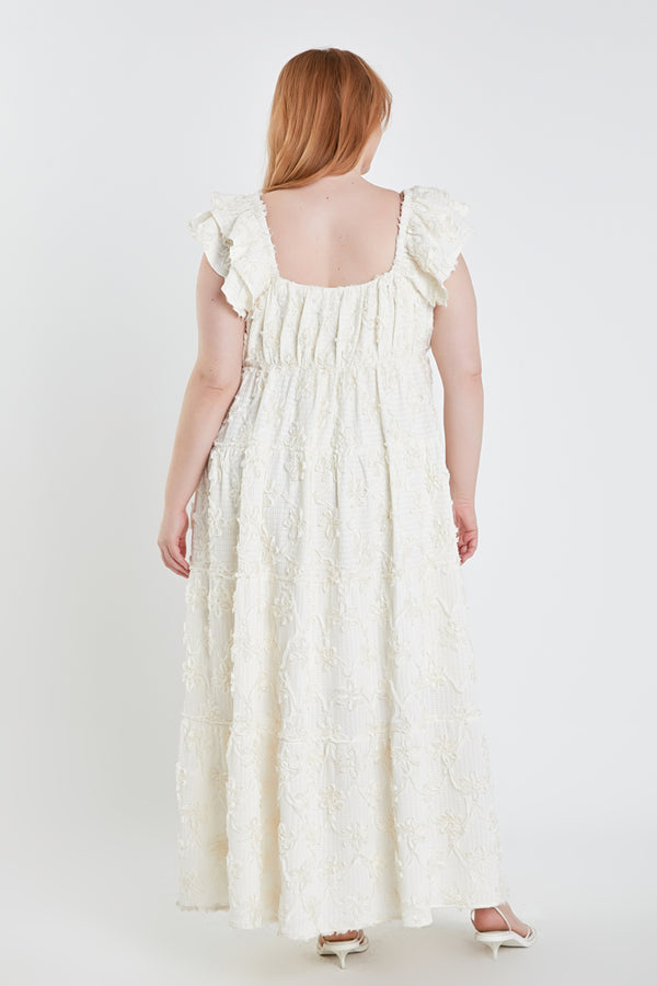 English Factory Ribbon Embroidered Maxi Dress IVORY