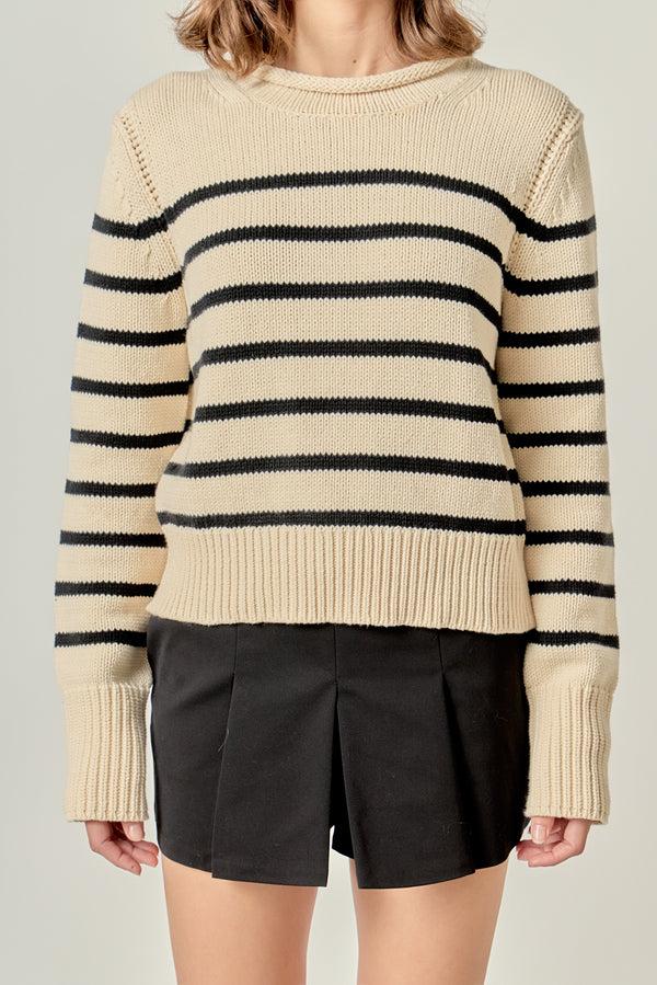 English Factory Rollneck Sweater In Stripe WHITE/BLACK
