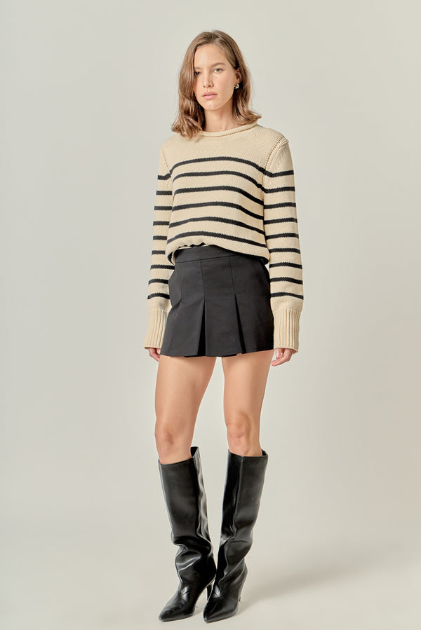English Factory Rollneck Sweater In Stripe WHITE/BLACK