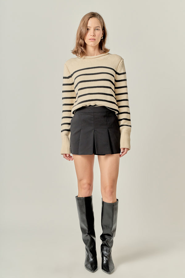 english factory Rollneck Sweater in Stripe WHITE/BLACK