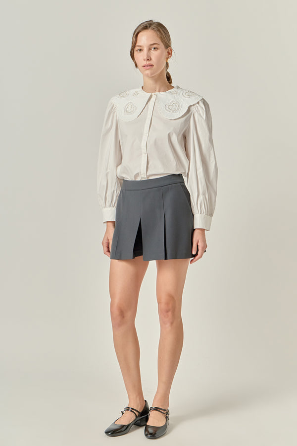 English Factory Scallop Embroidered Collar Blouse WHITE