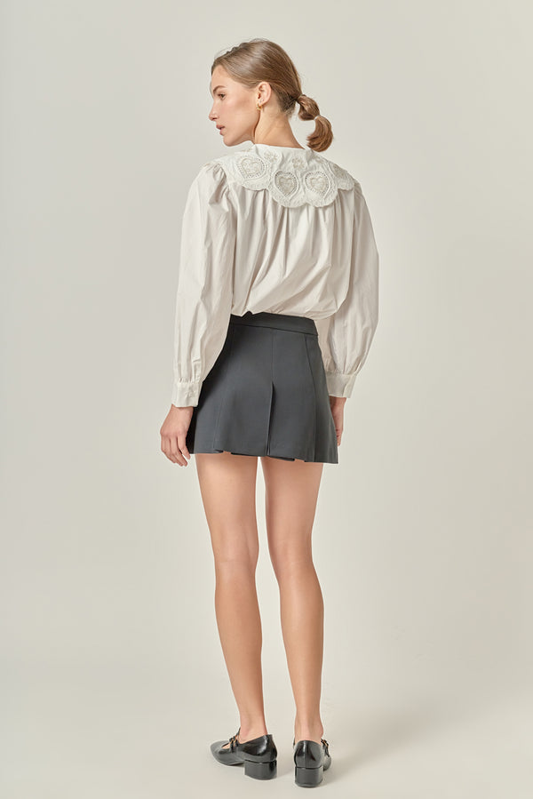 English Factory Scallop Embroidered Collar Blouse WHITE