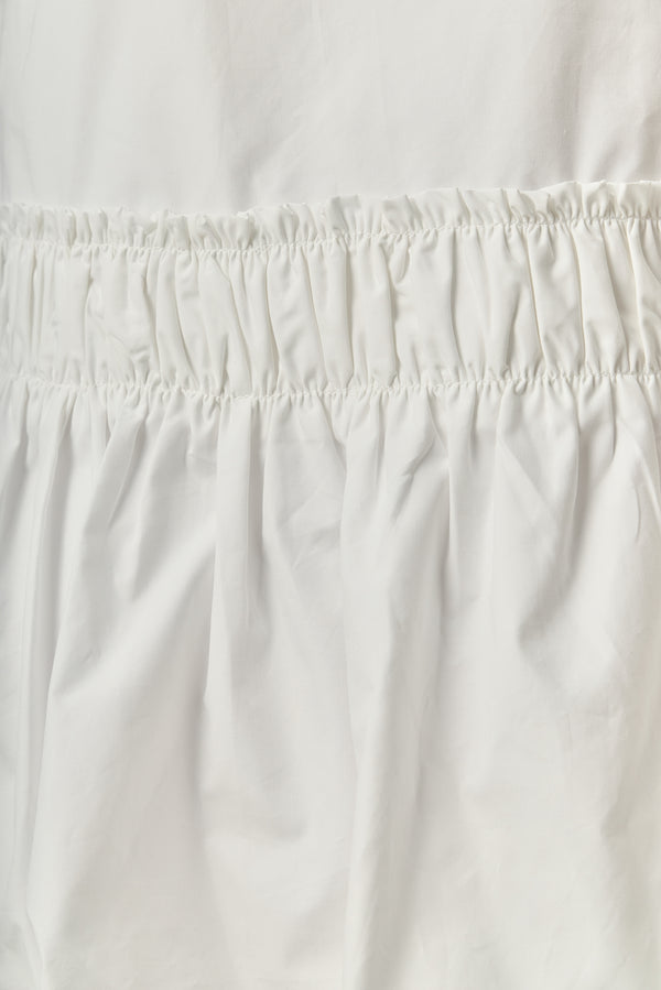 English Factory Shirring Detailed Sleeveless Dress WHITE