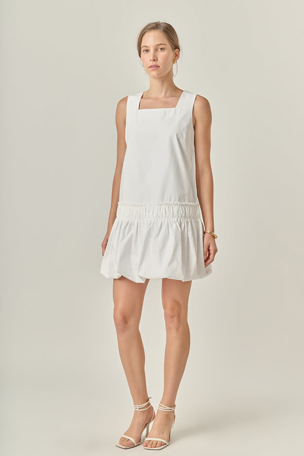 English Factory Shirring Detailed Sleeveless Dress WHITE