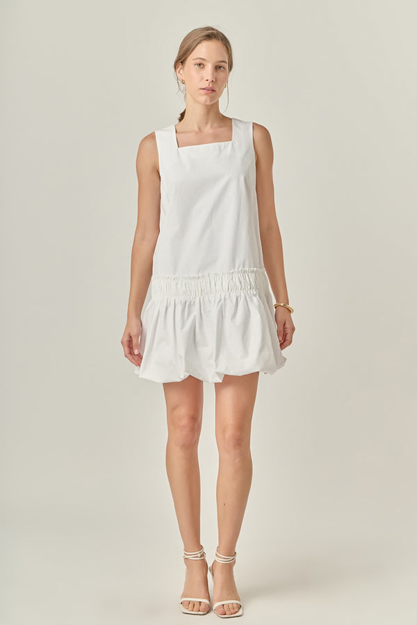 english factory Shirring Detailed Sleeveless Dress WHITE