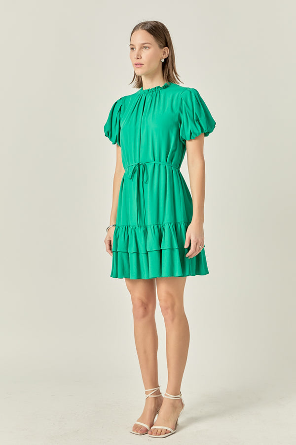 English Factory Skinny Belted Mini Dress KELLY GREEN